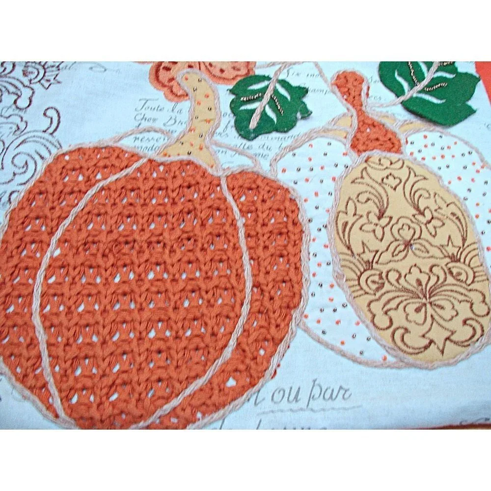 Pier 1 Imports Embroidered Pillow Covers Cottage Core Fall Floral Pumpkin 13x18
